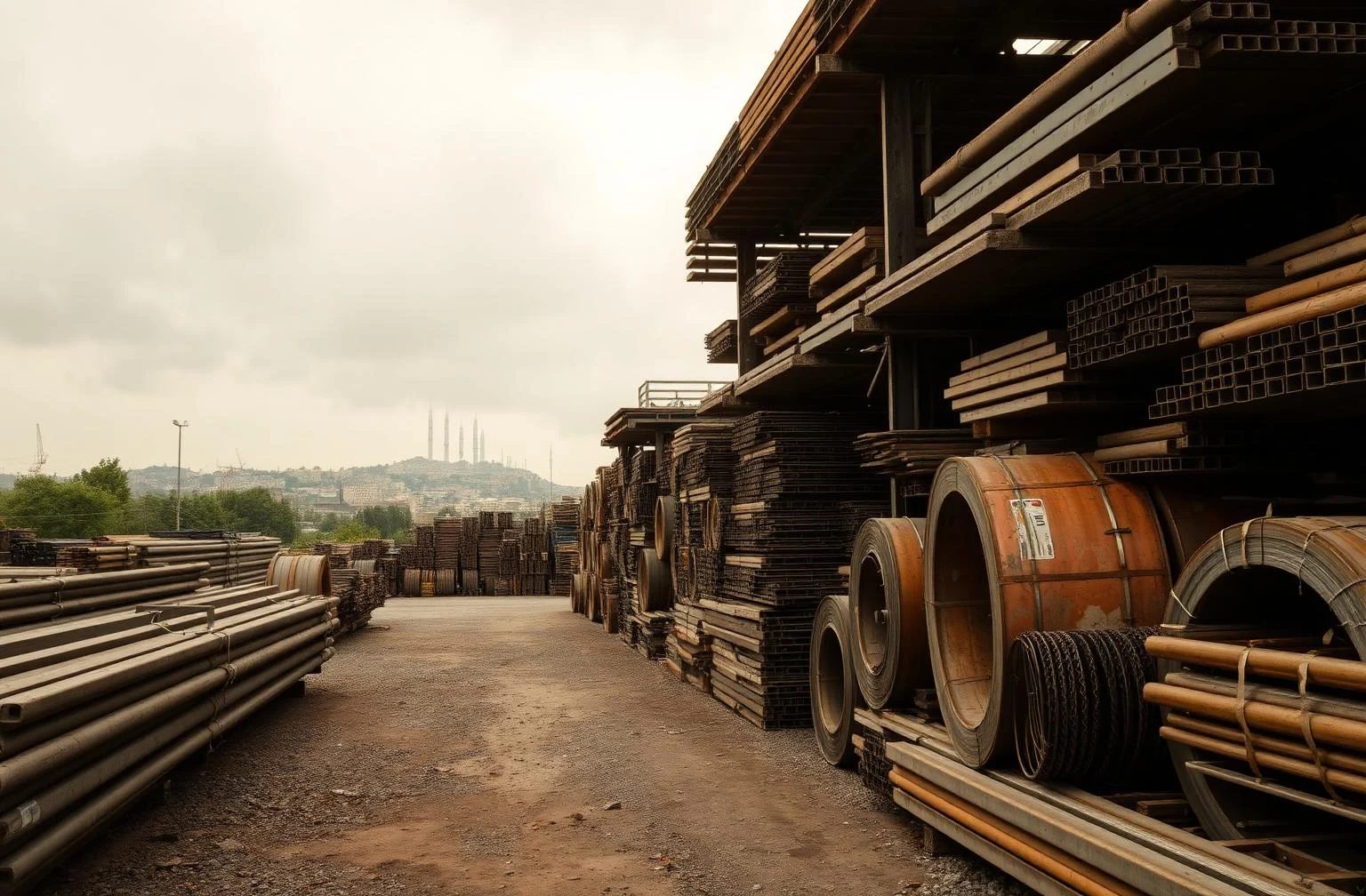 İstanbul'da geri dönüşüm için ayrıştırılmış metal hurdalar
